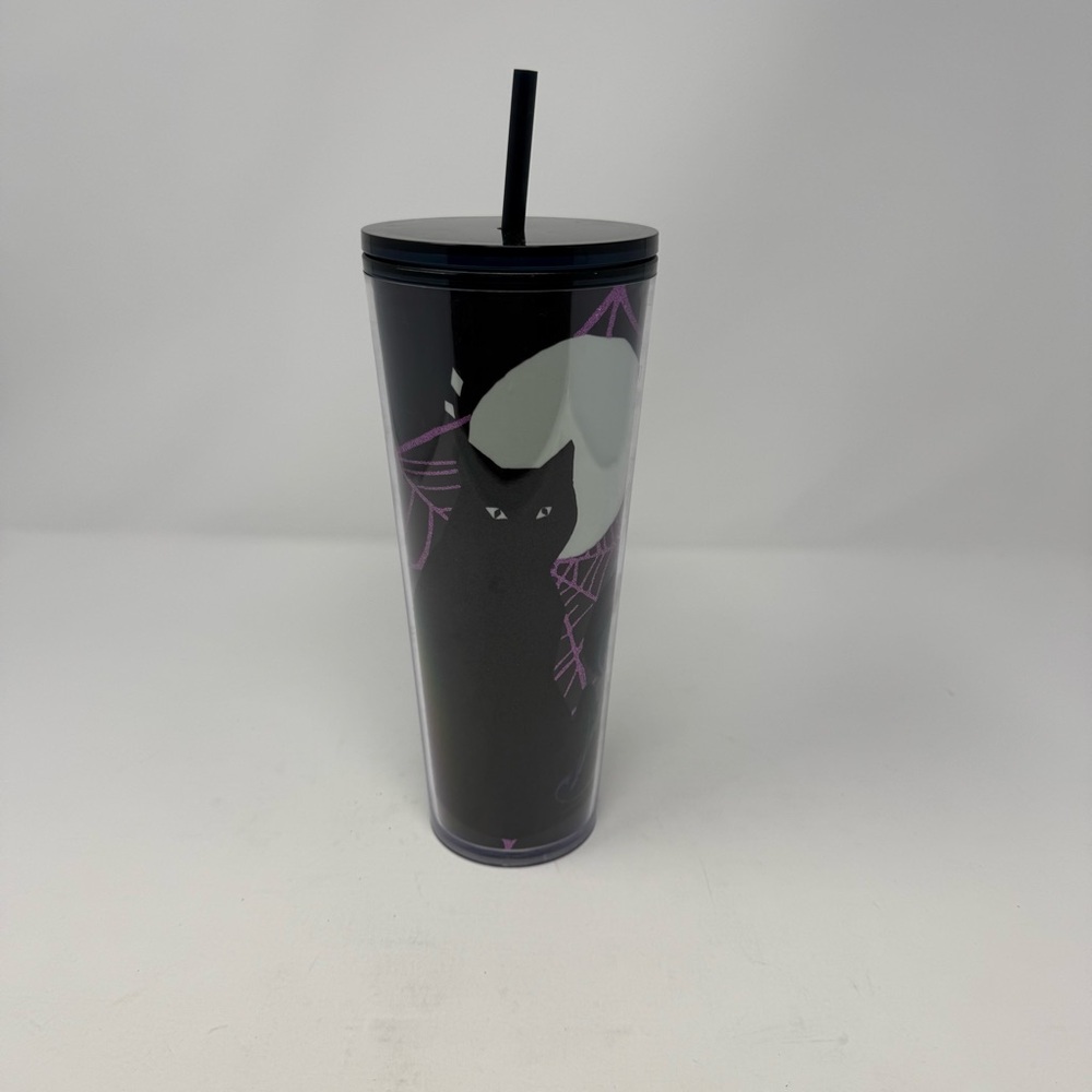 Starbucks Black Cat 2021 Halloween Tumbler Glow in the Dark 24 Oz